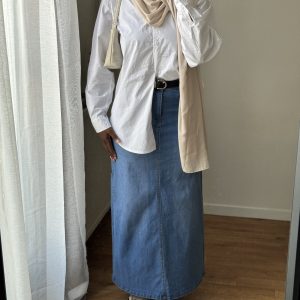 Jupe en jean bleu